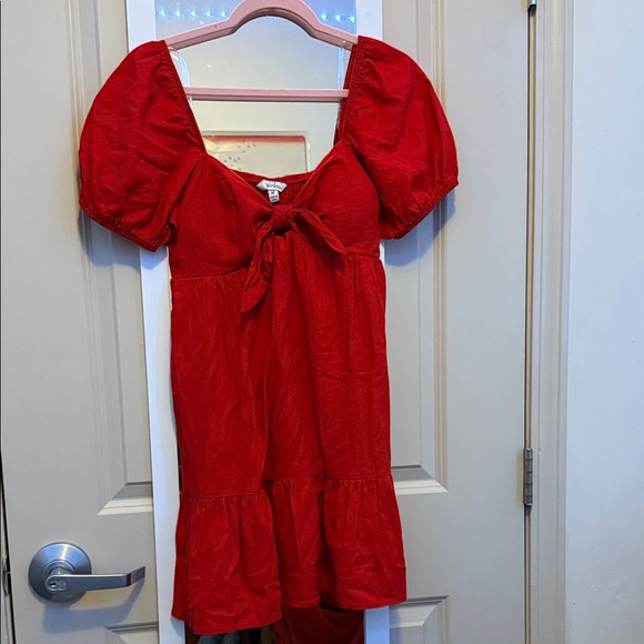 Speechless Red Puff Sleeve Dress - Picture 1 of 3